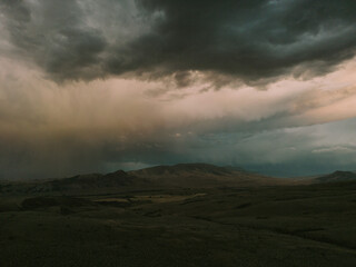Storm rolling in over the foothills 