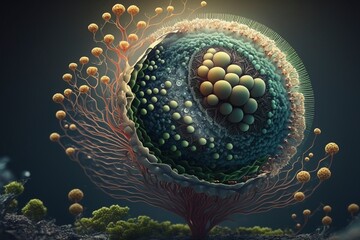 sea ​​plant under the microscope