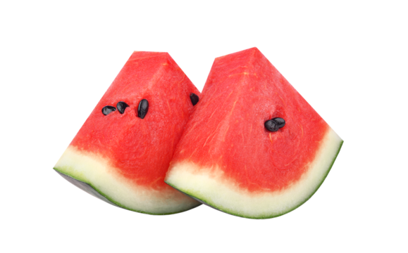 Slices of watermelon isolated on transparent background. PNG