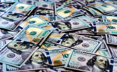 Foto auf Acrylglas stack of dollars bank bill © reznik_val