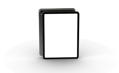tablet pc - Modern black tablet computer isolated on white background.