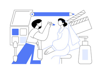 Professional makeup abstract concept vector illustration.