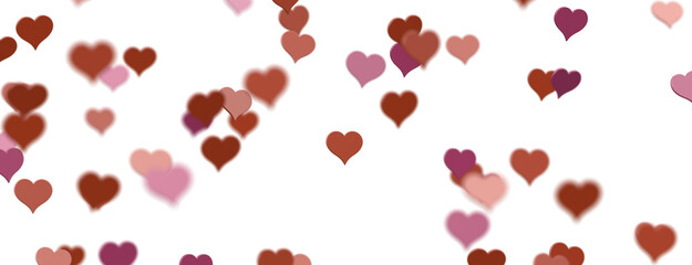 Falling love heart confetti 3d illustration