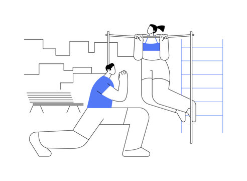 Outdoor workout abstract concept vector illustration.