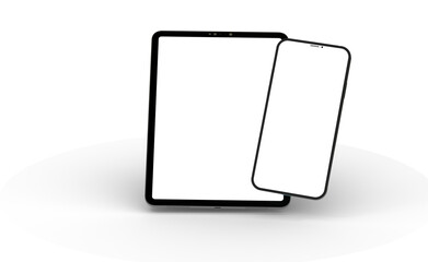 Obraz na płótnie Canvas Black tablet computer with blank screen, isolated on white background