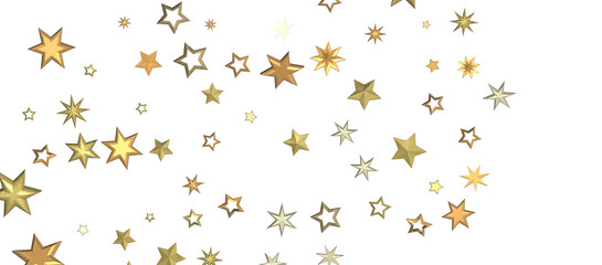 Obraz na płótnie Canvas Banner with golden decoration. Festive border with falling glitter dust and stars.