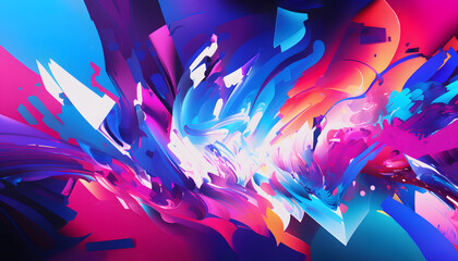 Paint Explosion, Paint texture background, multicolor Brush Stroke splashes Rainbow splash wave canvas art