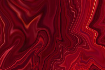 Red silk background with red swirl wave lines, acrylic ink effect red liquid marble texture with wavy lines, wave line background for any design and decoration.	