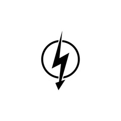 Lightning bolt icon  isolated on white background. 