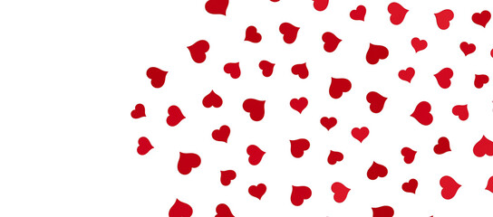 Red heart love confettis. Valentine's day falling