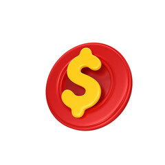 Money coin icon 3D Render