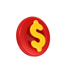 Money coin icon 3D Render
