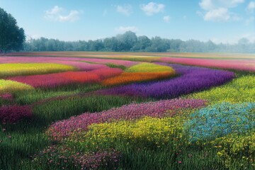 Fototapeta na wymiar field of flowers. Generative AI