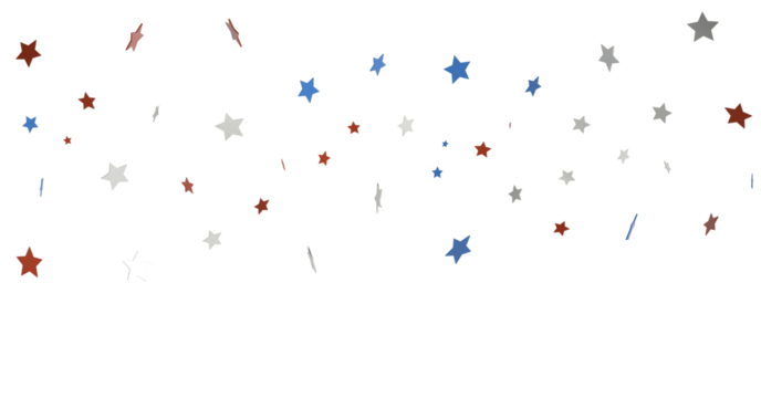 stars confetti on american independence day