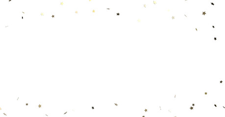 Stars - Holiday golden decoration, glitter frame isolated -