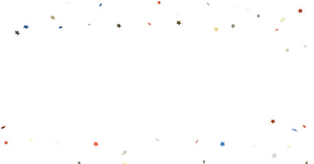 Stars - festive pattern with flying, falling red, blue, white stars in colors of the United States' flag