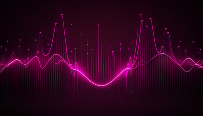 Fototapeta premium Neon Purple sound waves , Generative AI