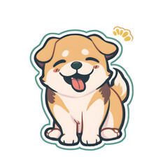 happy cute puppy sticker