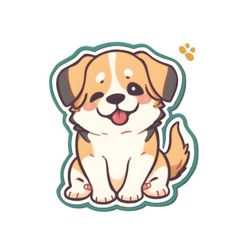 lovely cute puppy sticker