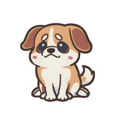 worried cute puppy sticker