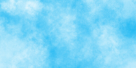 Abstract Watercolor shades blurry and defocused Cloudy Blue Sky Background, blurred and grainy Blue powder explosion on white background, Classic hand painted Blue watercolor background for design.	