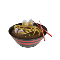 ramen noodle delicious 3d rendering illustration