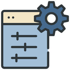 setting system gear config icon filled outline