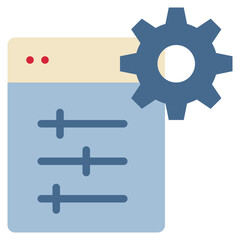 Fototapeta premium setting system gear config icon flat style