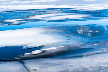 Broken ice lake
