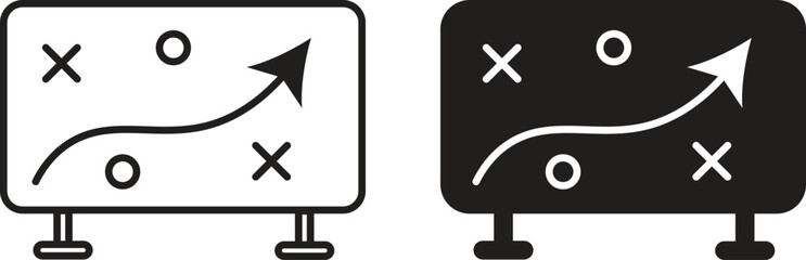 Strategy icon simple trendy flat style line and solid Isolated vector illustration on white background. For apps, logo, websites, symbol , UI, UX, graphic and web design. EPS 10.