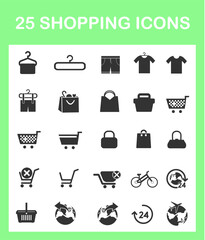 icon shopping in black and white colour