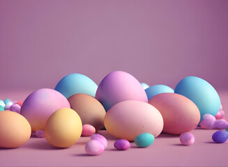 Easter eggs , colorful eggs background ,the symbol of Easter .Generative AI