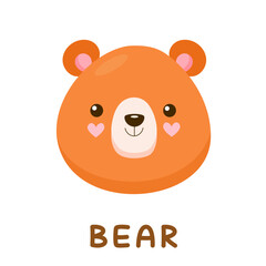 Cute bear in flat style. Vector illustration 