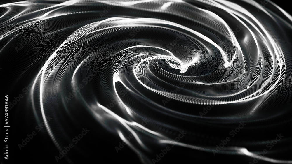 Poster abstract background with connecting dots. abstract point digital wave of particles. the whirlpool of