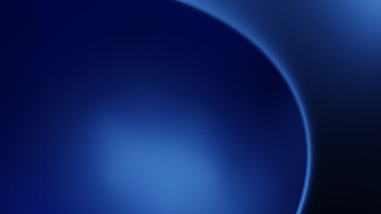 Colorful illustration of a blue abstract curved geometric shape. 3D rendering