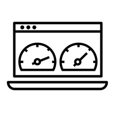 dashboard vector icon, speedometer illustration