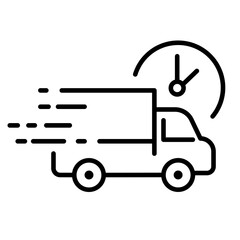 fast delivery truck icon, express delivery, quick move icon vector illustration