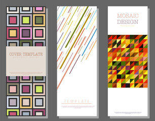 A set of designs of different styles. Template for background, cover, screensaver, website and creative idea. Layout for interior design, corporate style and decorative creativity