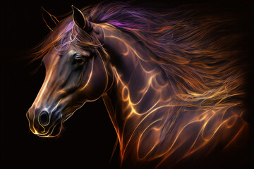 illustration of a wild horse