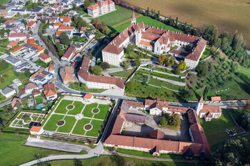 Aerial view of the Benedictine monastery St. Paul in Austria