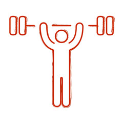 barbell man brush on white background, vector illustration.