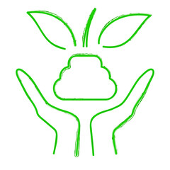 earth day brush on white background, vector illustration.