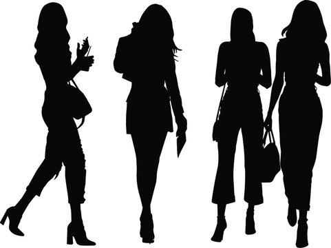 Silhouettes Of People In Different Poses