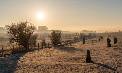 Avebury Stone Circle Neolithic and Bronze Age ceremonial site at dawn