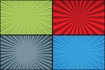 Set of starburst vector with halftone pattern background