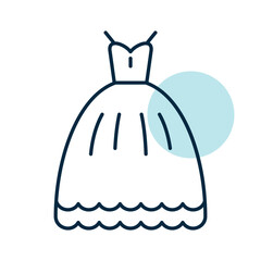 Wedding dress isolated vector icon