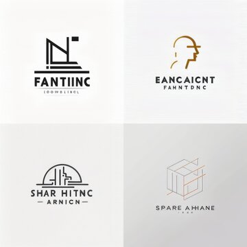 set of construction icons logo, simple minimal flat illustration, generative ai