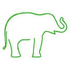 elephant brush on white background, vector illustration.