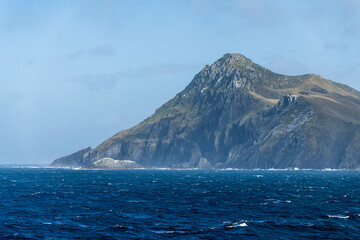 Rocky cliffs form Cape Horn on Hornos Island in Chile