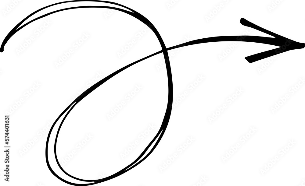 Fototapete arrow sketch handmade doodle swipe up symbol sign. simple png design element. sketch by marker or pe